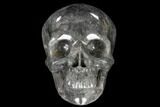 Carved, Grey Smoky Quartz Crystal Skull #116428-2